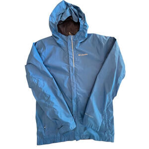 Columbia Jacket Windbreaker Rain Youth Sz XL (18-20) Omni-Tech Waterproof Blue